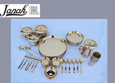 Janak Bronze (Kansa) 54 Piece Dinner Set