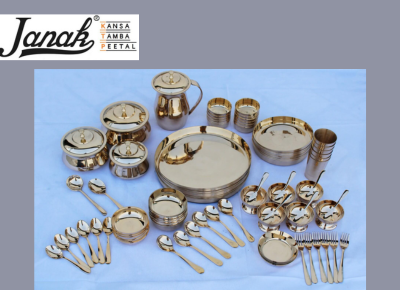 Janak Bronze (Kansa) 84 Piece Dinner Set