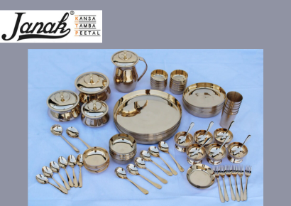 Janak Bronze (Kansa) 84 Piece Dinner Set