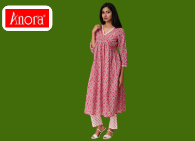 Cotton Pink Kurti Set